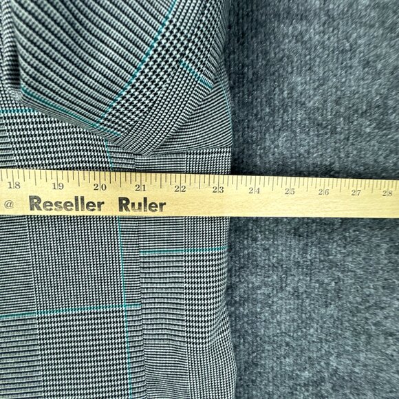 Madison Blazer Womens 2X Black White Glen Plaid Career Academia Open Jacket - Picture 10 of 16